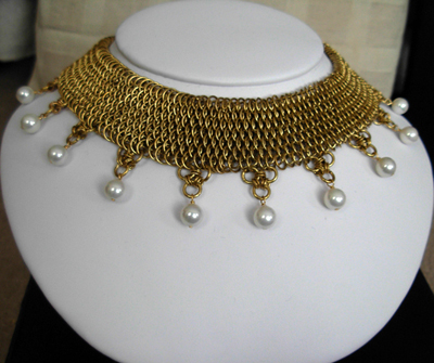 dragon scale brass w pearl collar